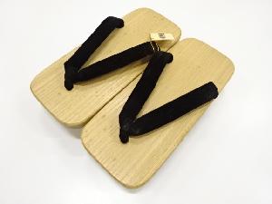 未使用品　会津桐　鼻緒ビロード　男物下駄（25センチ）